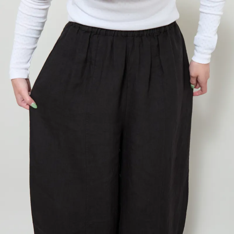 L.F. Markey Womens Basic Linen Trousers Black-3