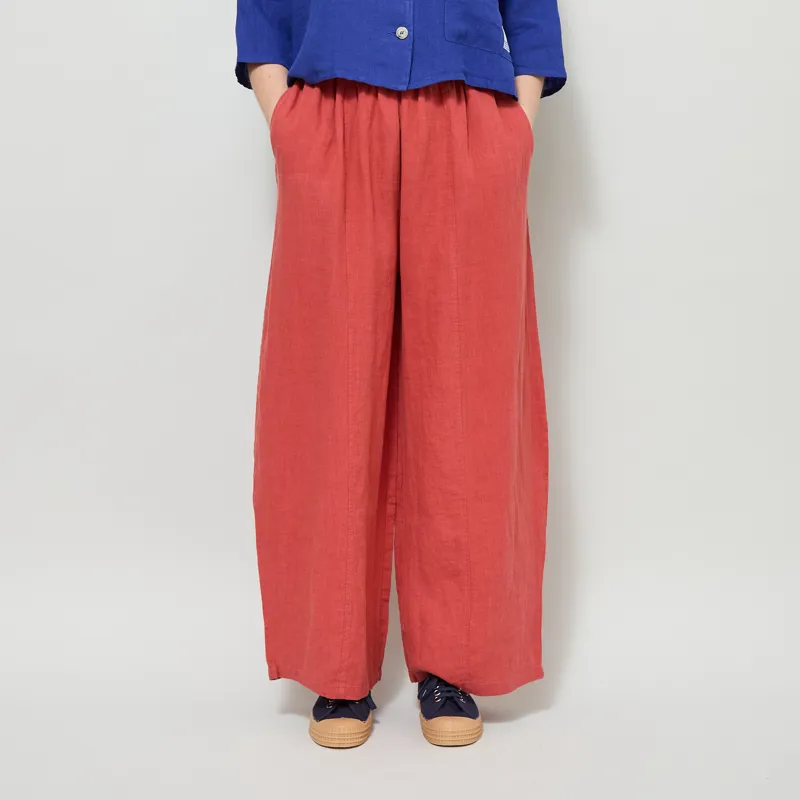 L.F. Markey Womens Basic Linen Trousers Paprika-1