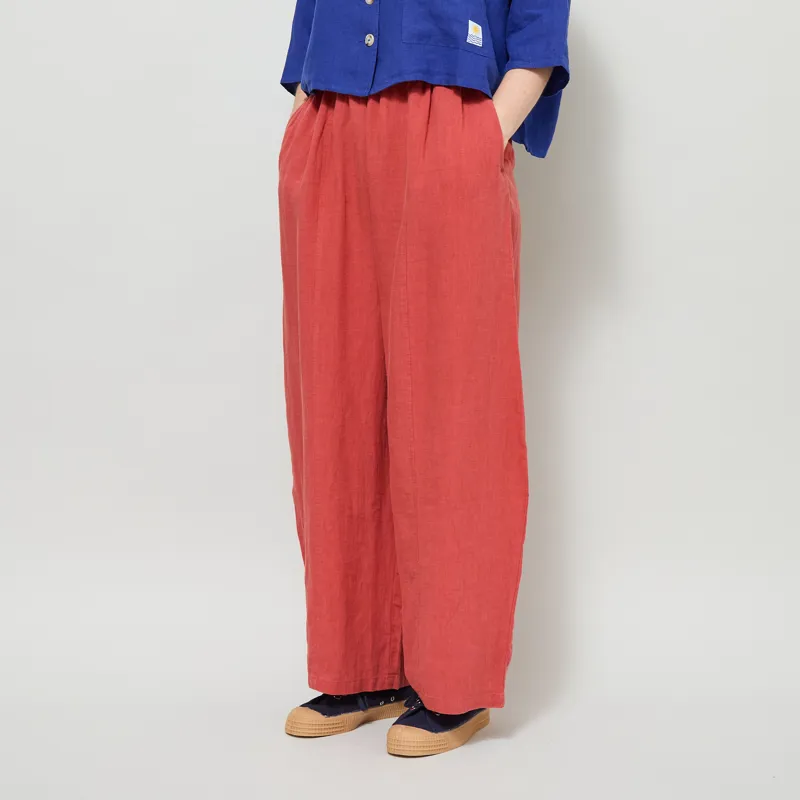 L.F. Markey Womens Basic Linen Trousers Paprika-2