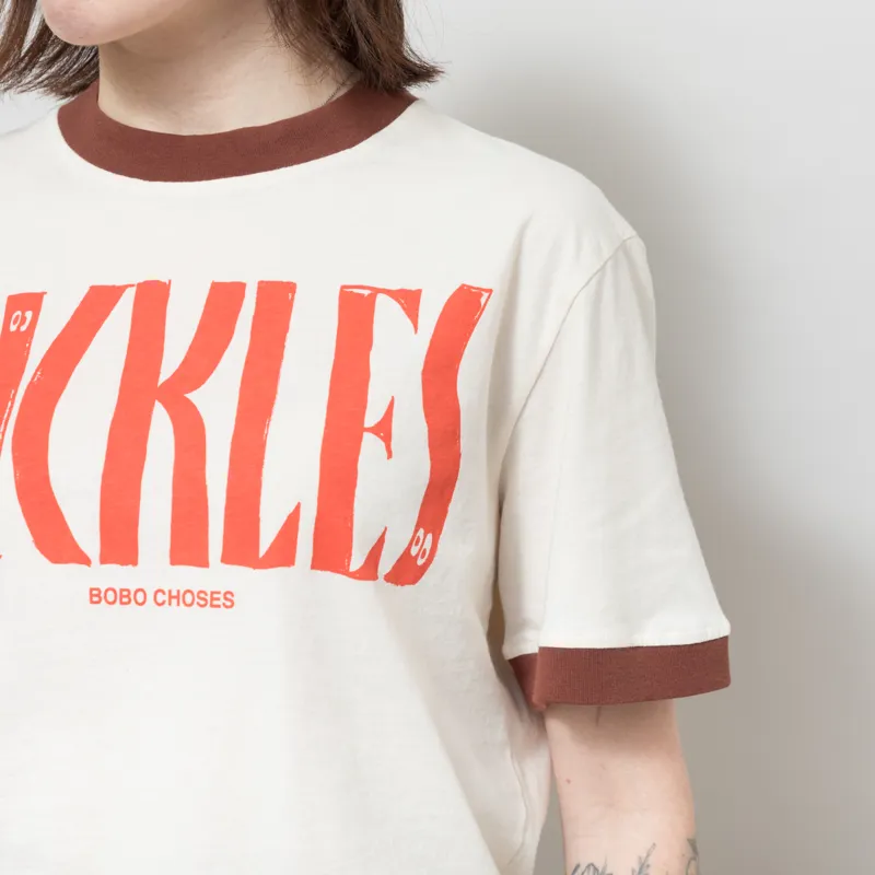 Bobo Choses Womens Colour Block Fitted T Shirt Off White-3