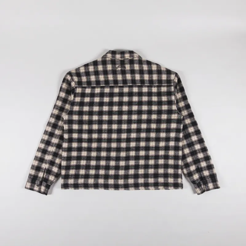 Temp Surf Co. Porth Zip Overshirt Black Ecru-1