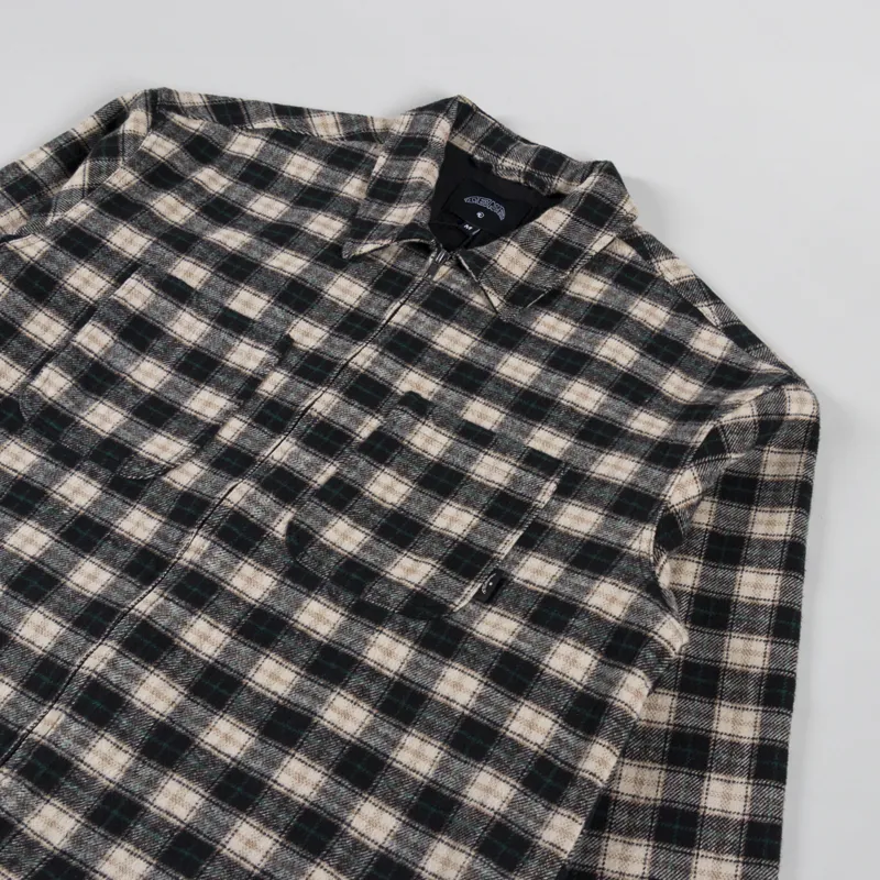 Temp Surf Co. Porth Zip Overshirt Black Ecru-2