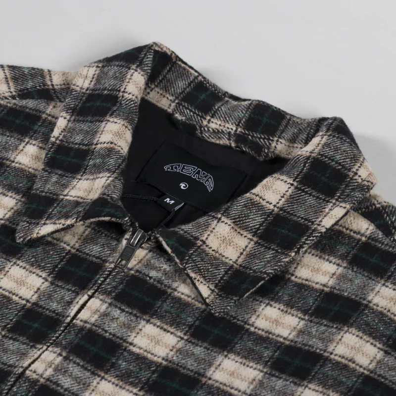 Temp Surf Co. Porth Zip Overshirt Black Ecru-4