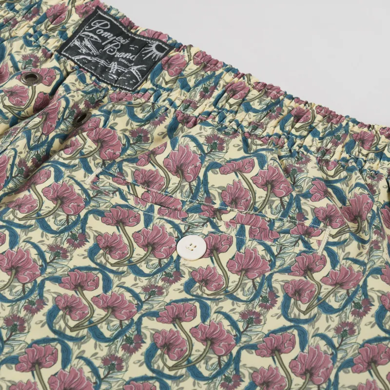 Pompeii Flower Swim Trunks Butter-7