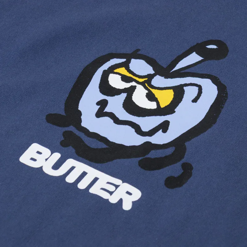 Butter Goods Mens Graphic Smug Logo T Shirt Tee Blue Denim