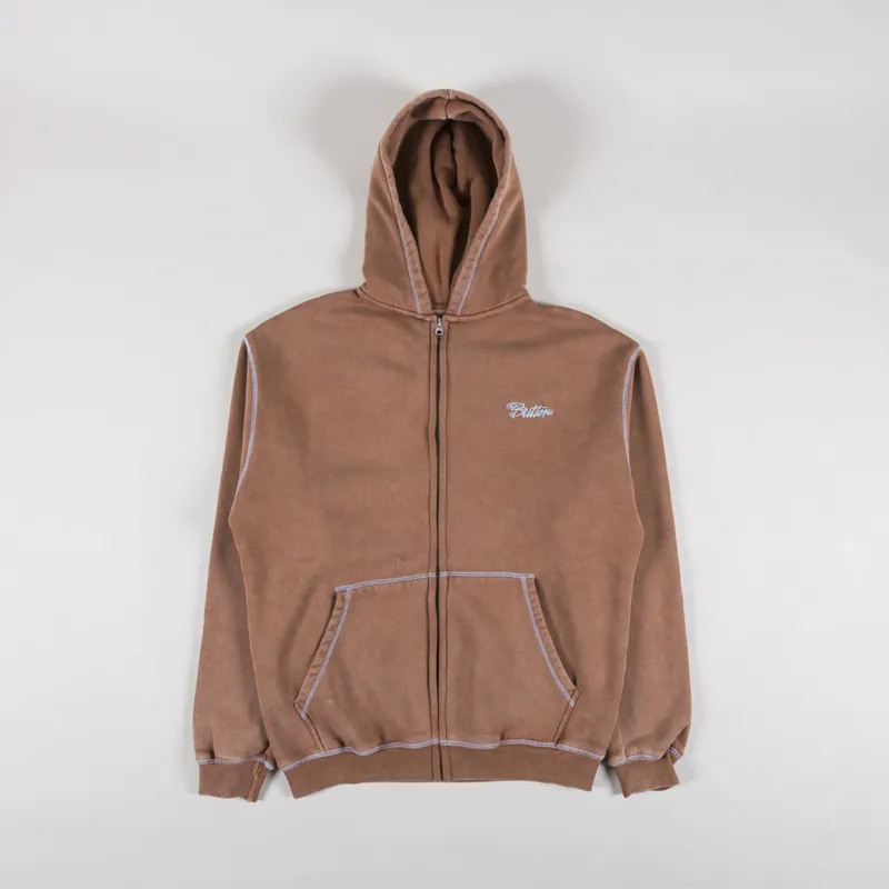 Butter Goods Jive Zip Thru Hood Washed Brown