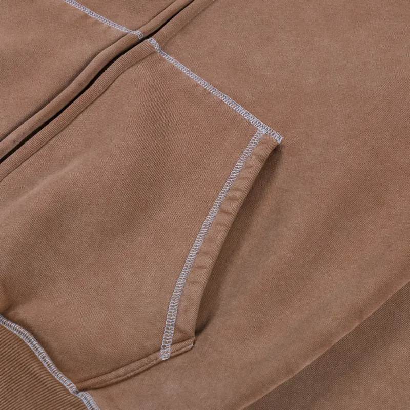 Butter Goods Jive Zip Thru Hood Washed Brown-5