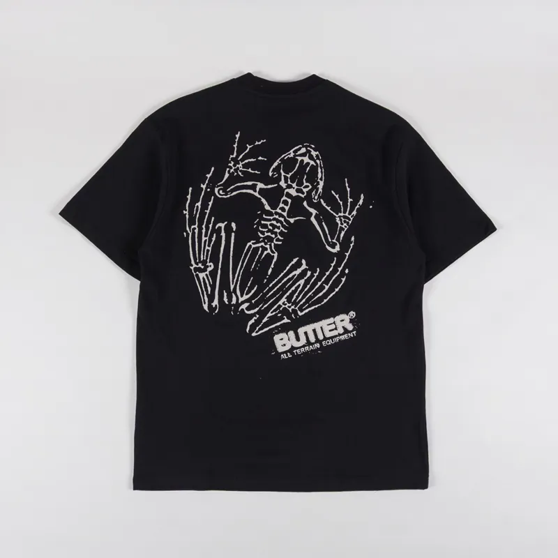 Butter Goods Mens Graphic Printed Fossil Logo Tee T Shirt Black