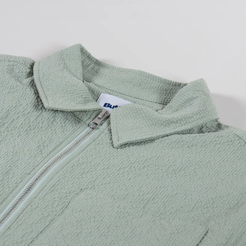 Butter Goods Carve Zip Shirt Seafoam-4