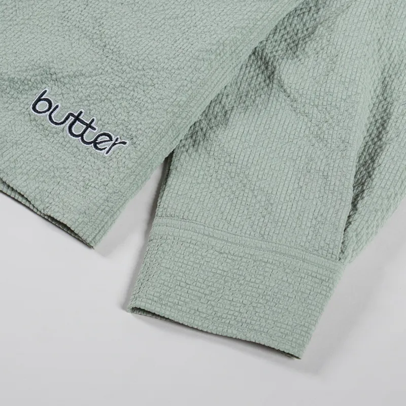 Butter Goods Carve Zip Shirt Seafoam-7