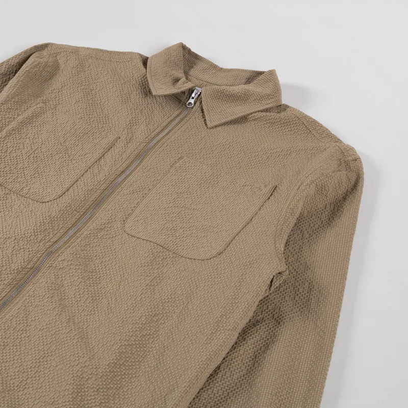 Butter Goods Carve Zip Shirt Walnut-2