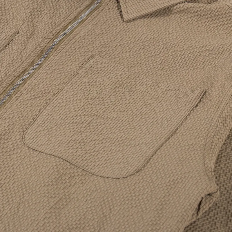 Butter Goods Carve Zip Shirt Walnut-5