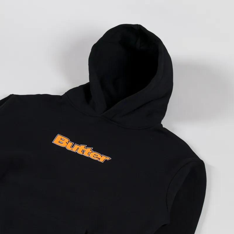 Butter Goods Outline Logo Pullover Hood Black-2