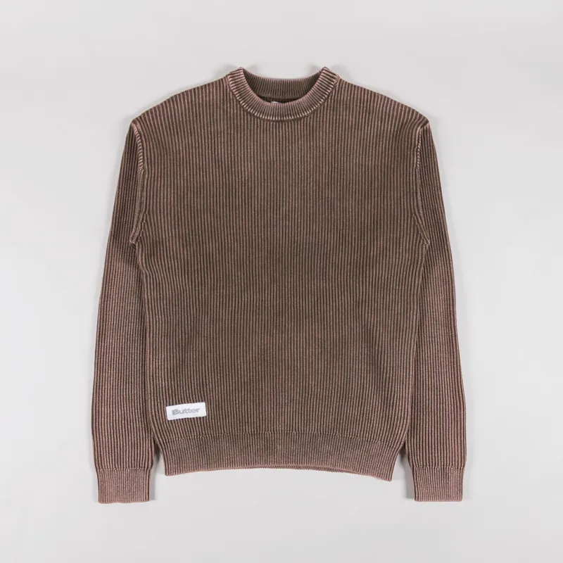 Butter Goods Bleach Knit Sweater Brown