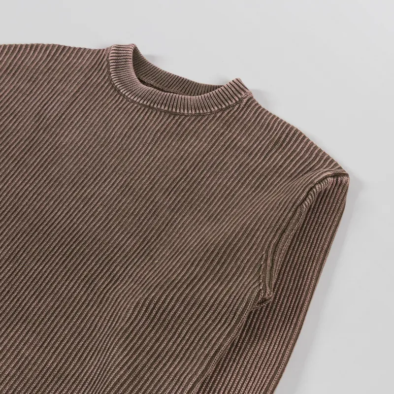 Butter Goods Bleach Knit Sweater Brown-2