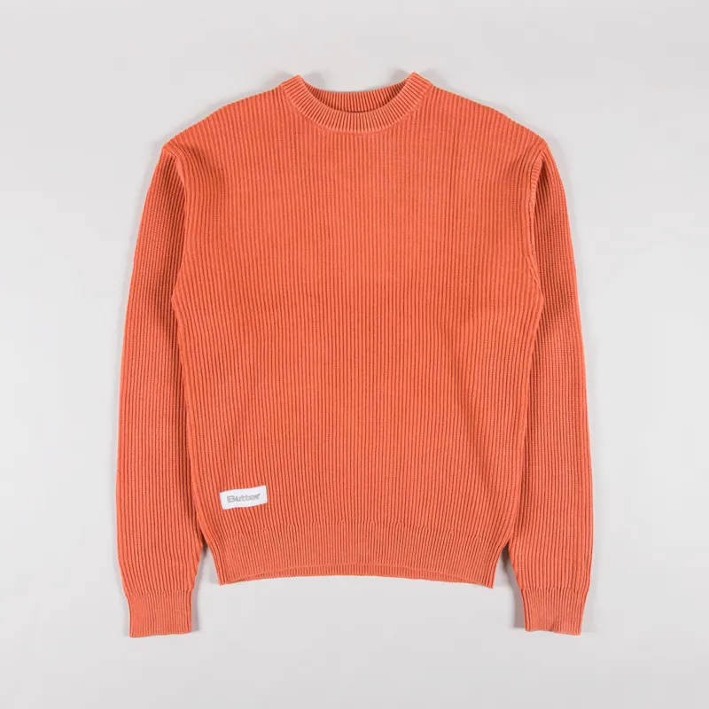 Butter Goods Bleach Knit Sweater Coral