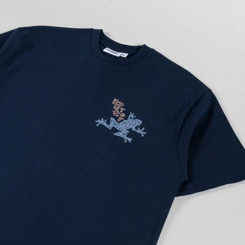 Butter Goods Croaker T Shirt Navy-3