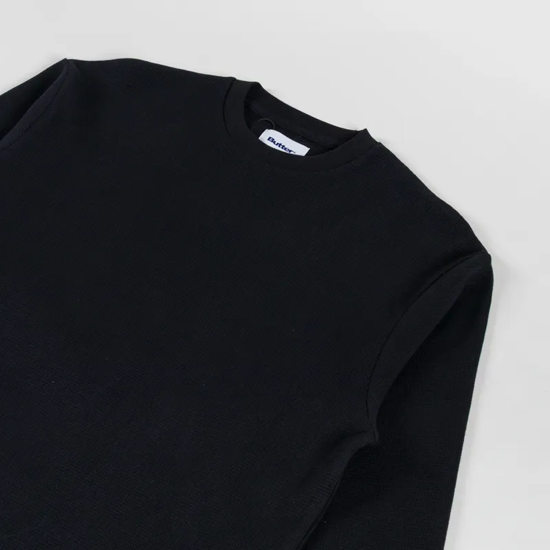 Butter Goods Long Sleeve Waffle T Shirt Black-2