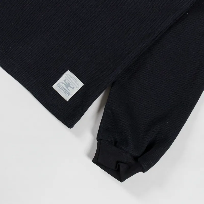 Butter Goods Long Sleeve Waffle T Shirt Black-5