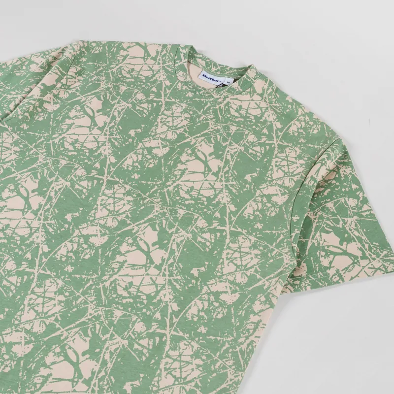 Butter Goods Woods Camo T Shirt Washed Sage-1