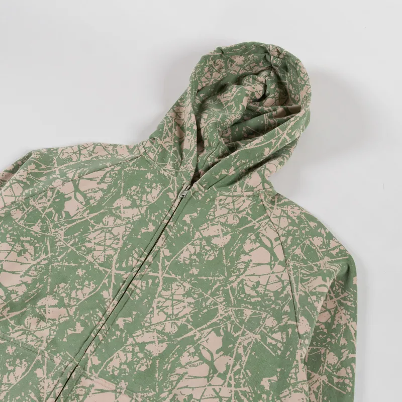 Butter Goods Woods Camo Zip-Thru Hood Washed Sage-2