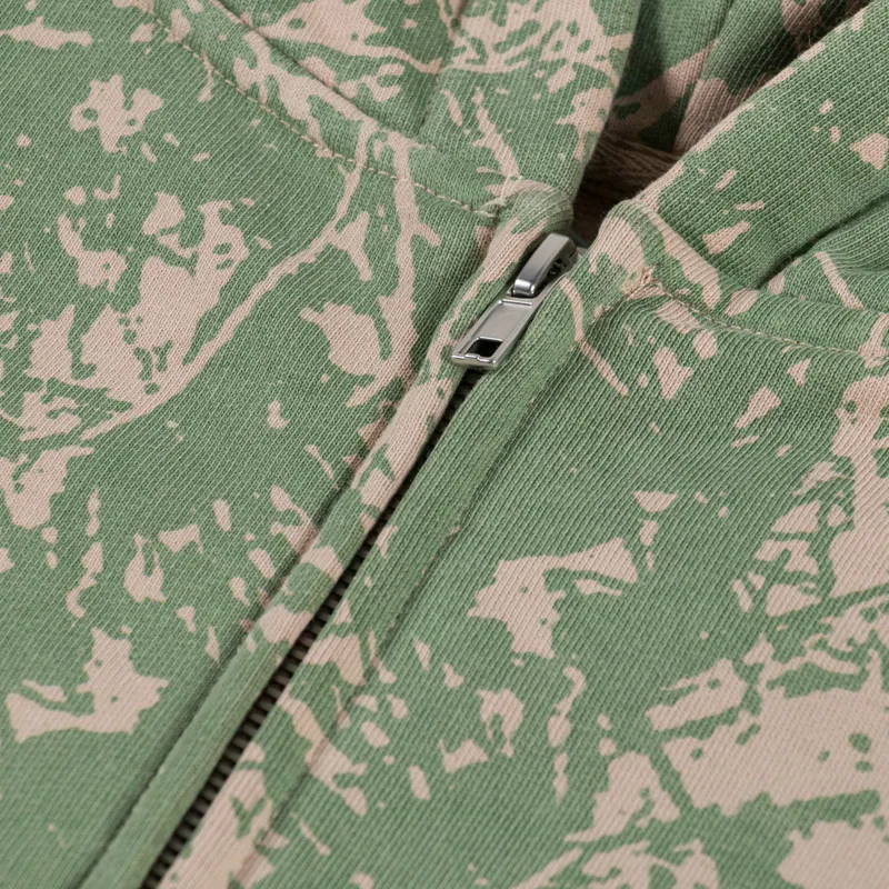 Butter Goods Woods Camo Zip-Thru Hood Washed Sage-4