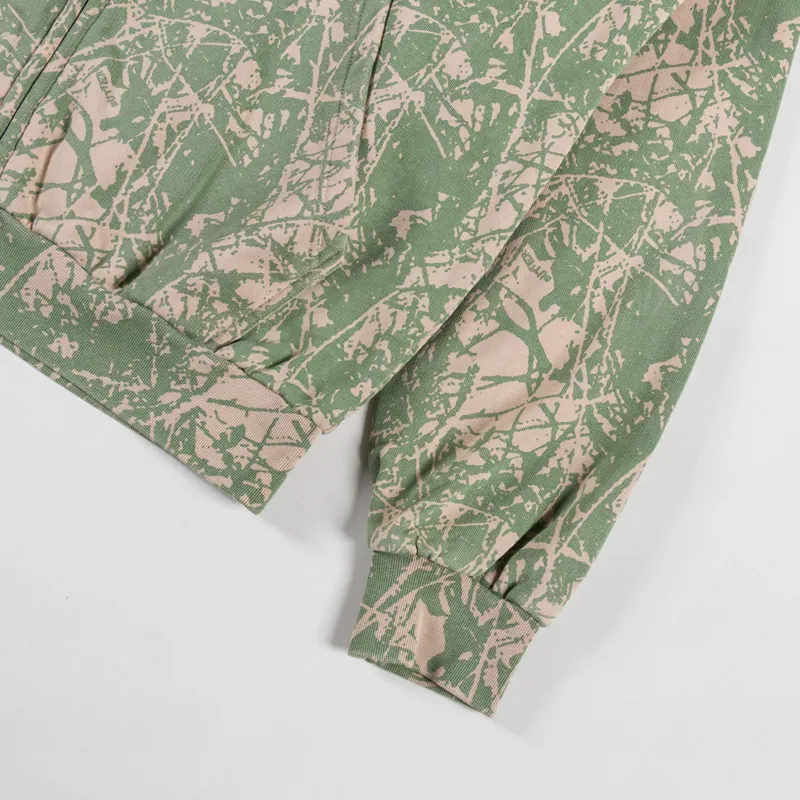 Butter Goods Woods Camo Zip-Thru Hood Washed Sage-6