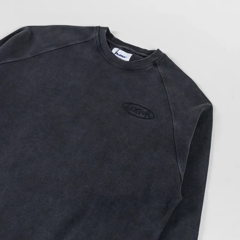 Butter Goods Scrubbed Crewneck Black-2