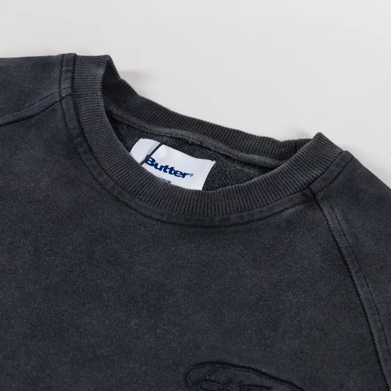 Butter Goods Scrubbed Crewneck Black-4