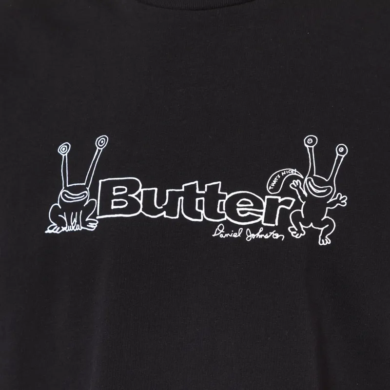 Butter Goods x Daniel Johnston Frog Logo T Shirt Black-4