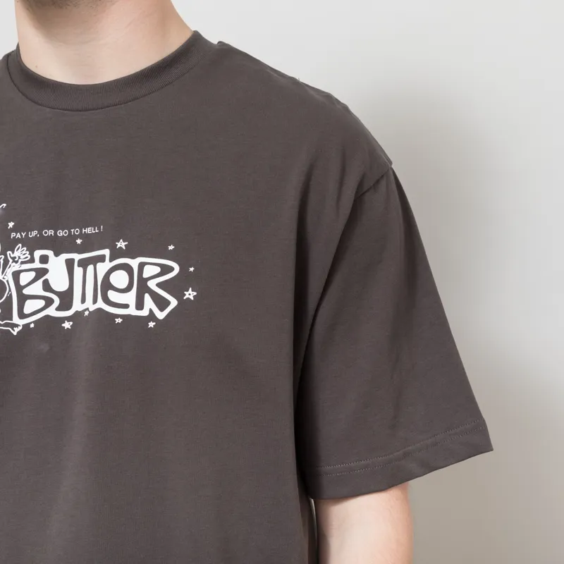 Butter Goods Pay Up T Shirt Charcoal-2