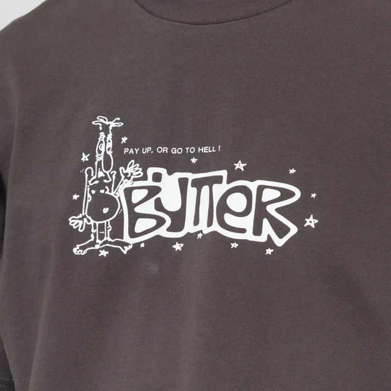 Butter Goods Pay Up T Shirt Charcoal-4