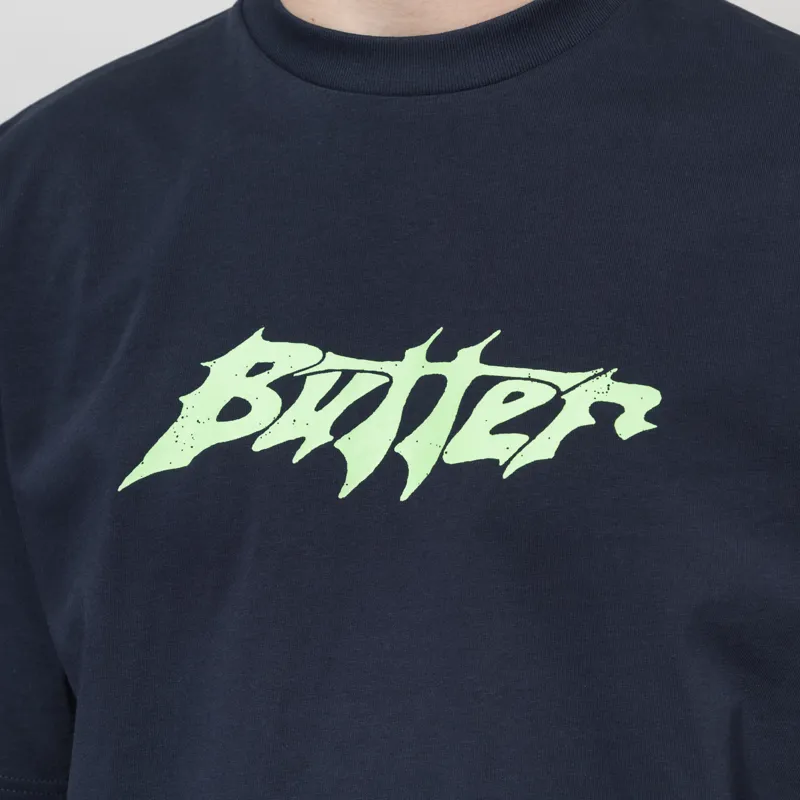 Butter Goods Amplify T Shirt Navy-2