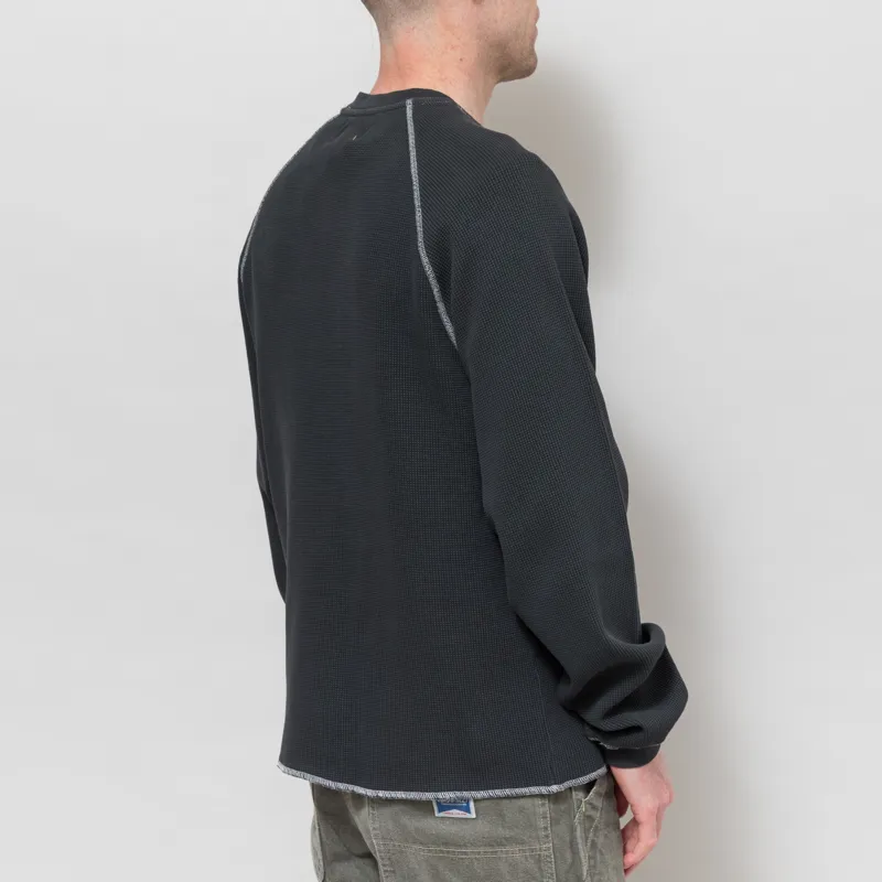 Butter Goods Waffle Long Sleeve Top Washed Black-1