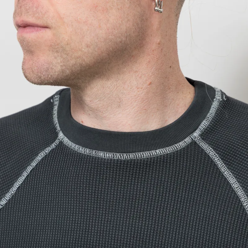 Butter Goods Waffle Long Sleeve Top Washed Black-3