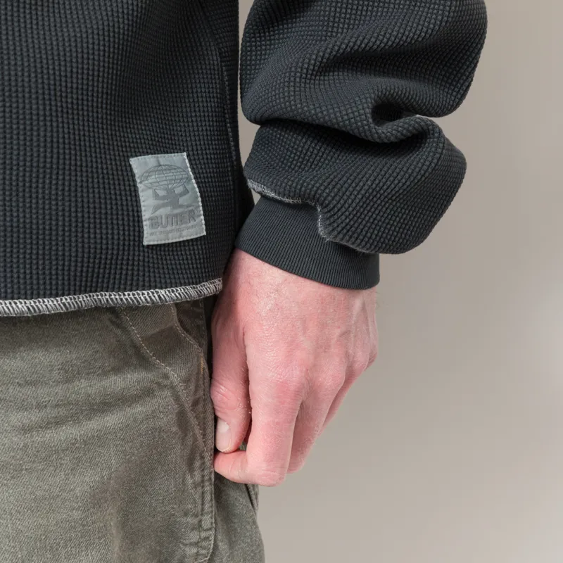 Butter Goods Waffle Long Sleeve Top Washed Black-5