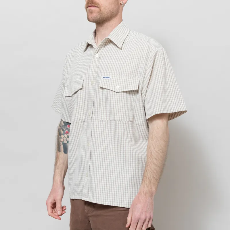 Butter Goods Grid Shirt Beige-1