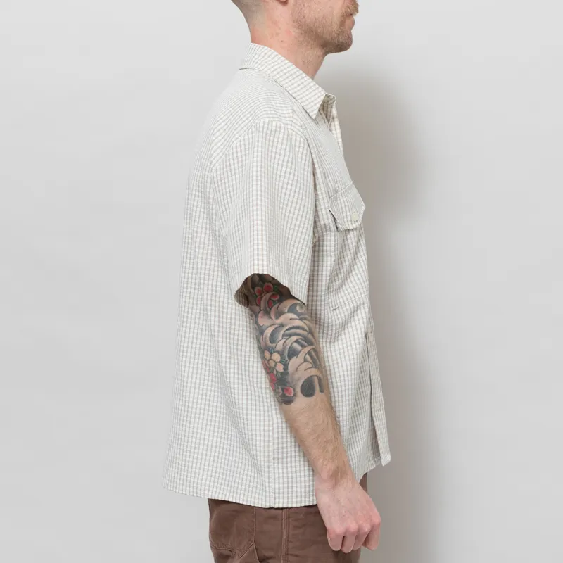 Butter Goods Grid Shirt Beige-4