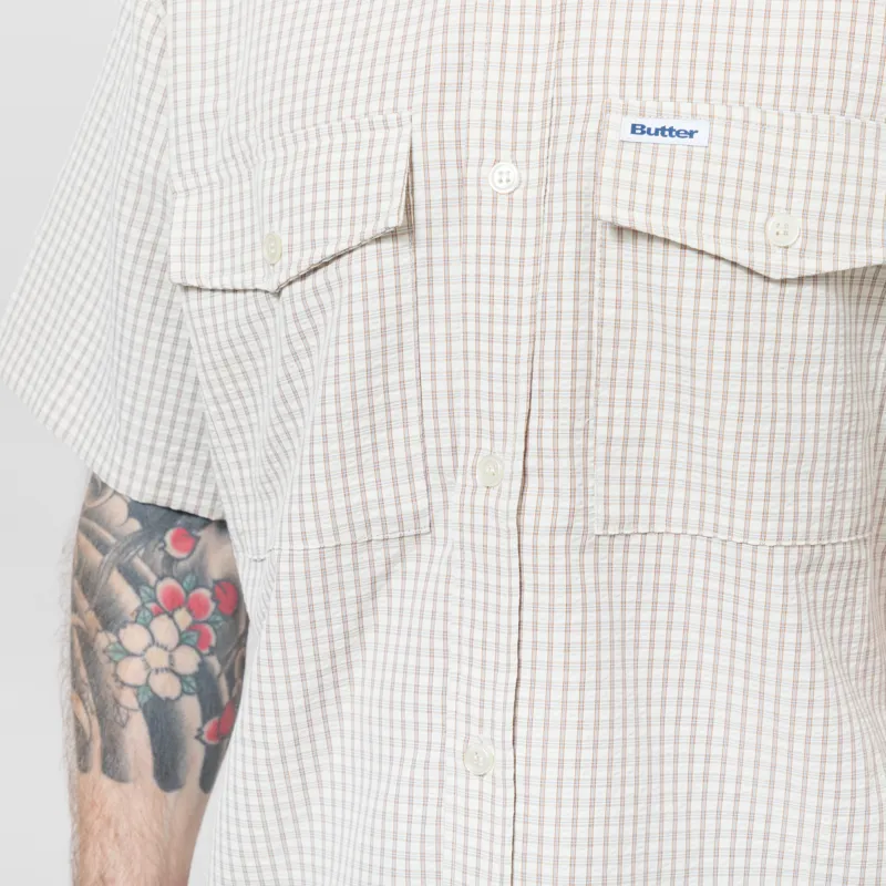 Butter Goods Grid Shirt Beige-6
