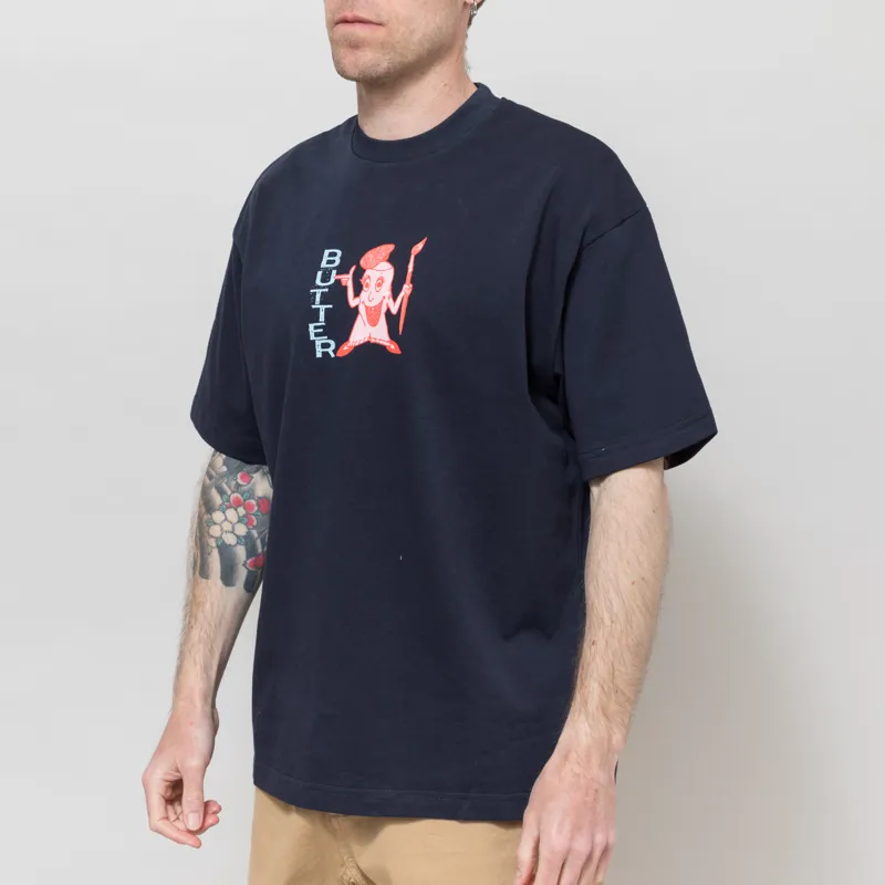 Butter Goods Paint T Shirt Navy-1