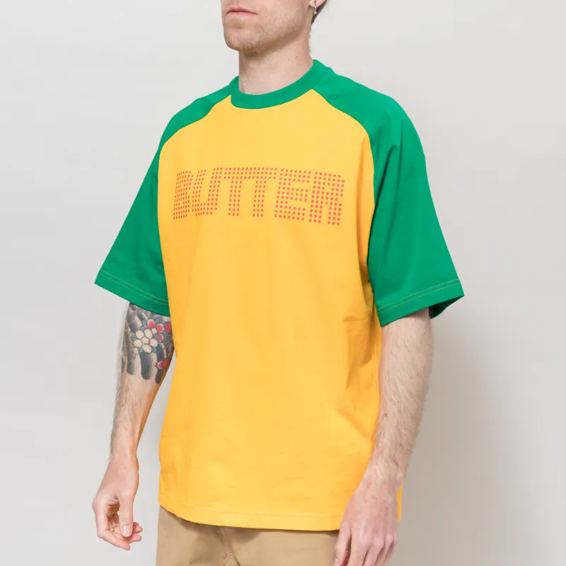 Butter Goods Stars Raglan T Shirt Green Gold-1
