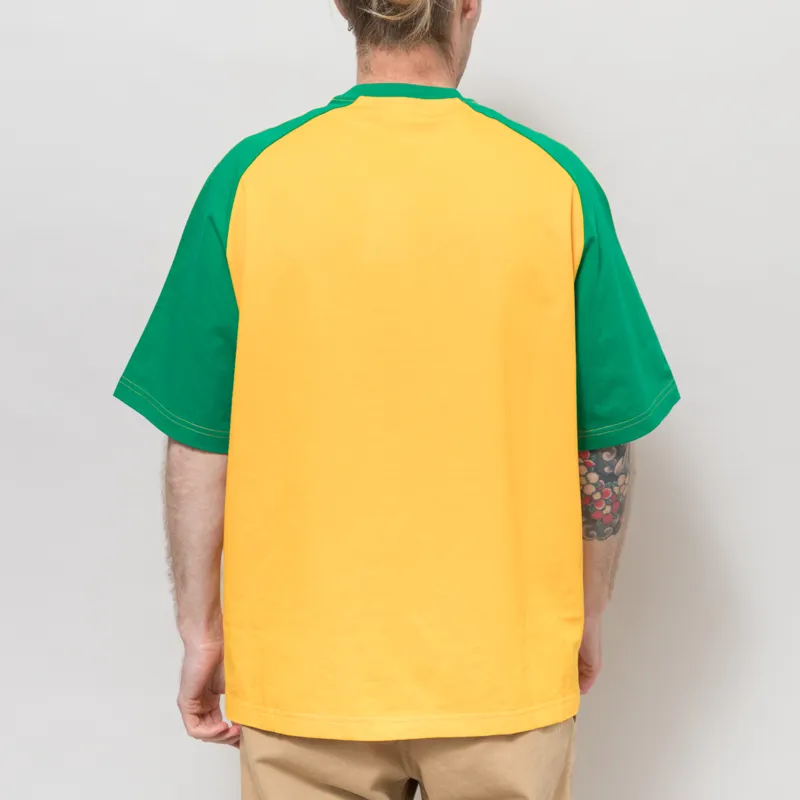 Butter Goods Stars Raglan T Shirt Green Gold-2