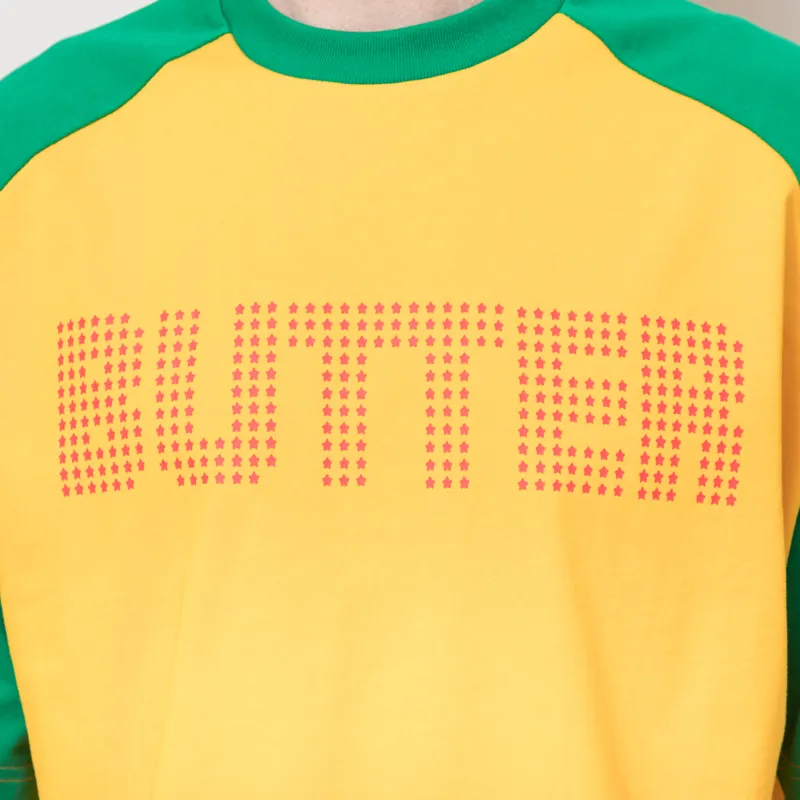 Butter Goods Stars Raglan T Shirt Green Gold-4