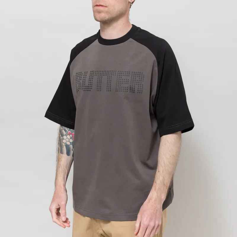 Butter Goods Stars Raglan T Shirt Black Grey-1