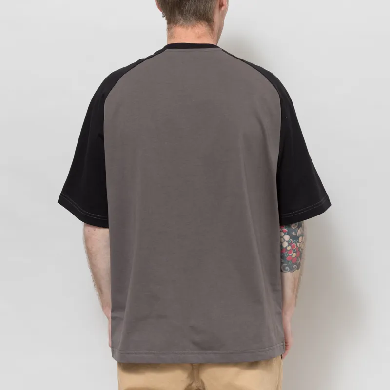 Butter Goods Stars Raglan T Shirt Black Grey-2