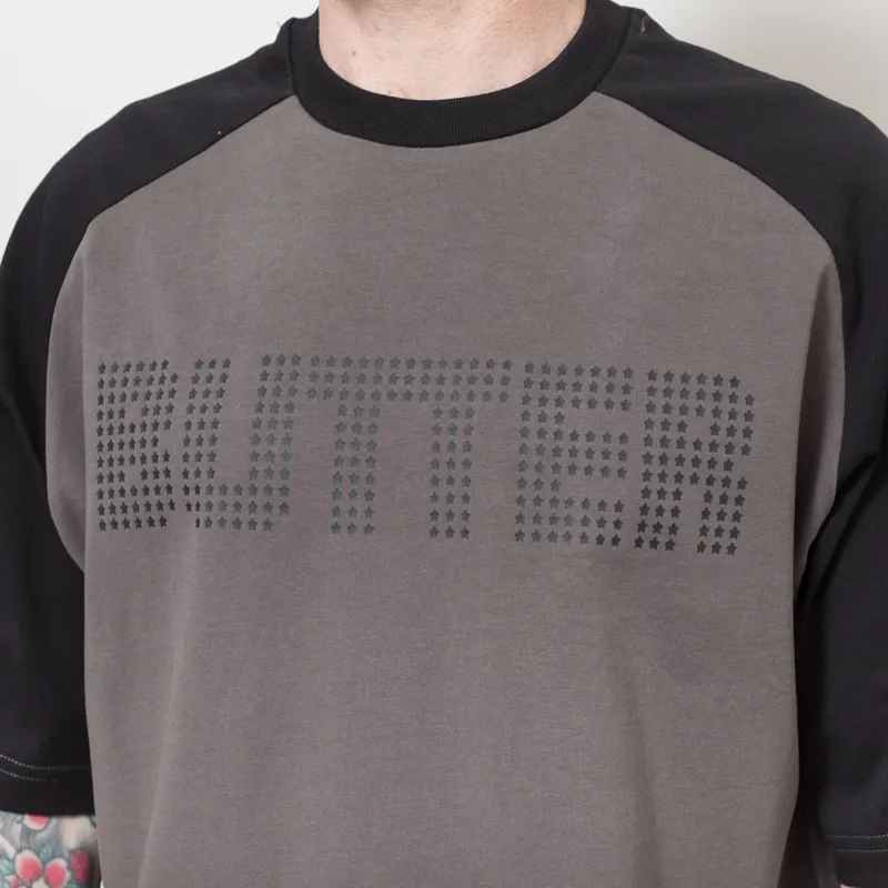 Butter Goods Stars Raglan T Shirt Black Grey-4