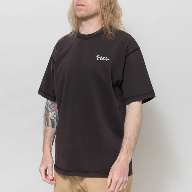 Butter Goods Jive Overlock Stitch T Shirt Distressed Black-1