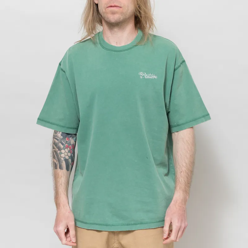 Butter Goods Jive Overlock Stitch T Shirt Distressed Jade
