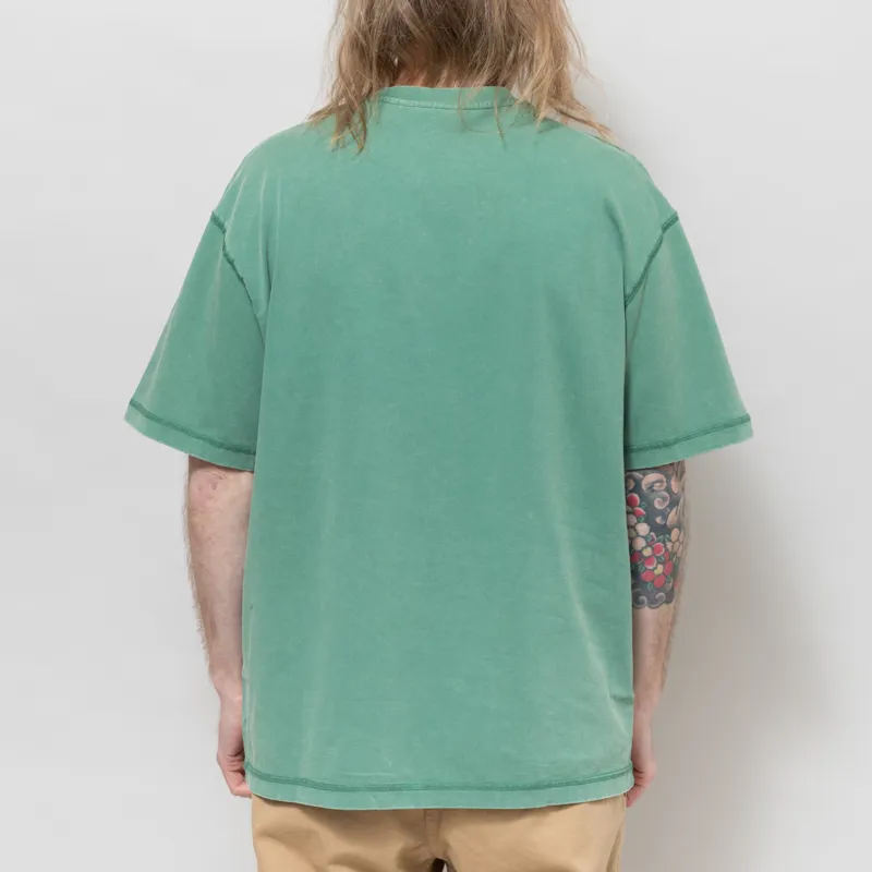 Butter Goods Jive Overlock Stitch T Shirt Distressed Jade-2