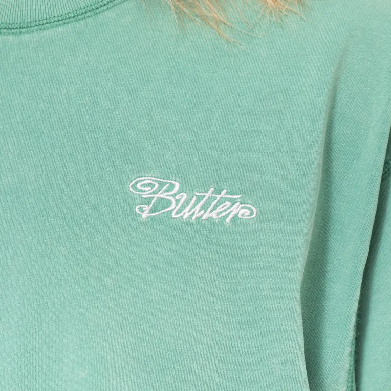 Butter Goods Jive Overlock Stitch T Shirt Distressed Jade-4